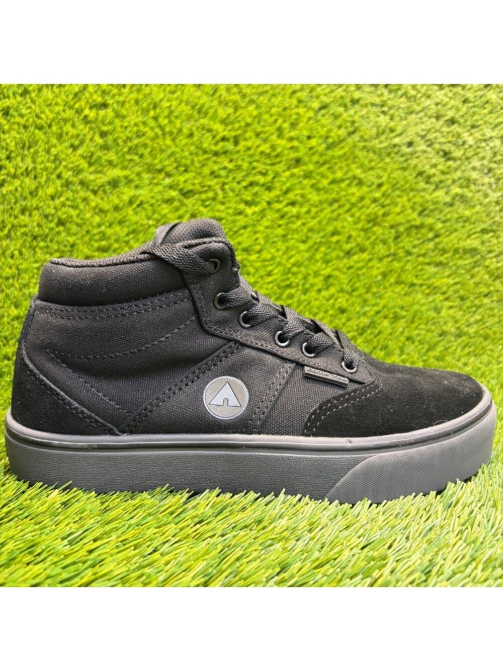 Airwalk Deuce Mid Mens Size 7 Black Gray Suede Composite Toe Safety Work Boots